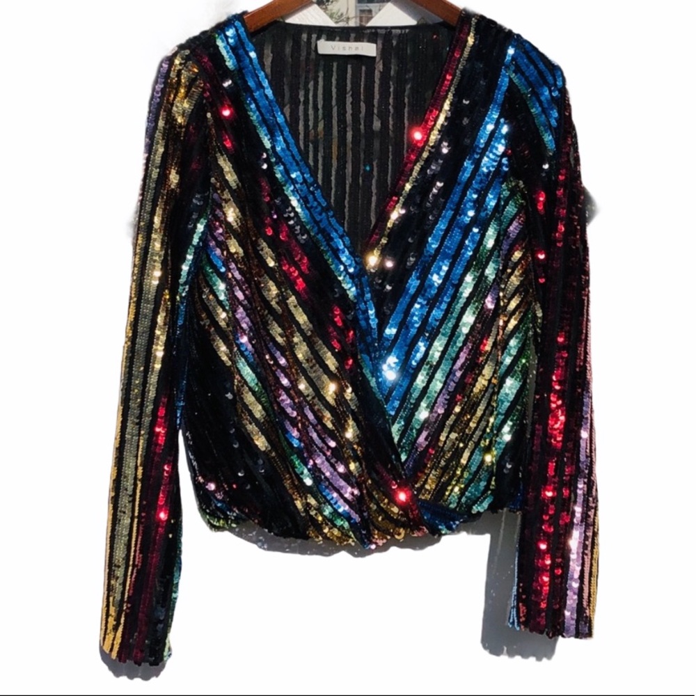 ATTICO**ALICE & OLIVIA***Sequined Gorgeous Top - Picture 2 of 7